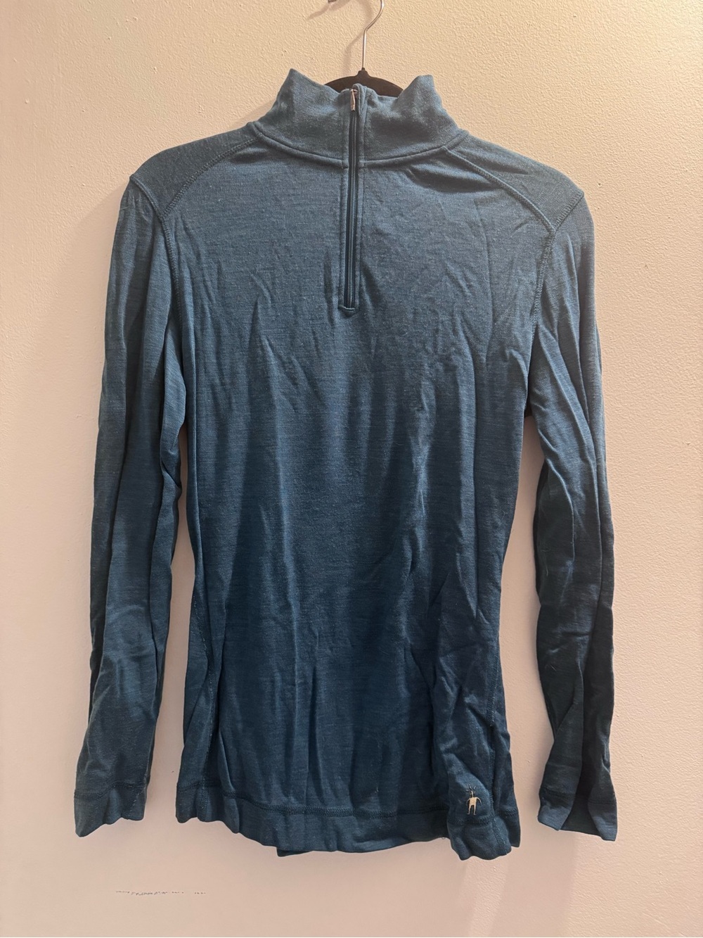 Smartwool Women's Zip-Neck Sweater in Teal Blue